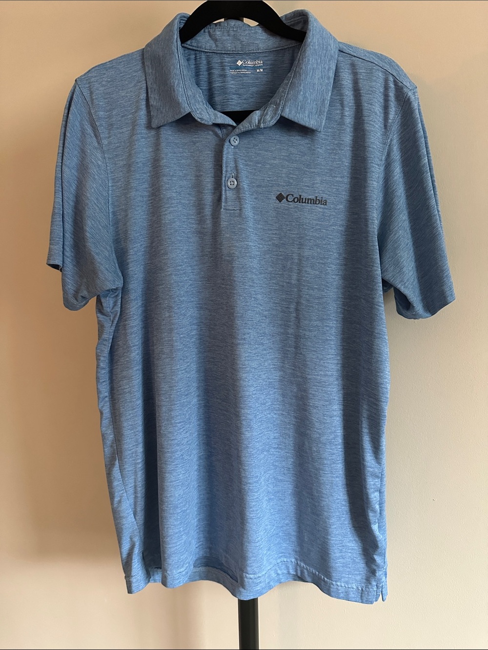 🏌️♂️ Columbia Heathered Light Blue Polo Shirt